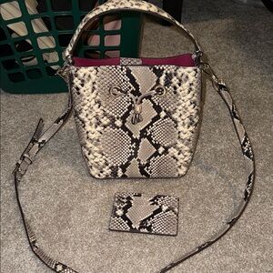Kate spade snakeskin bucket bag and card holder
